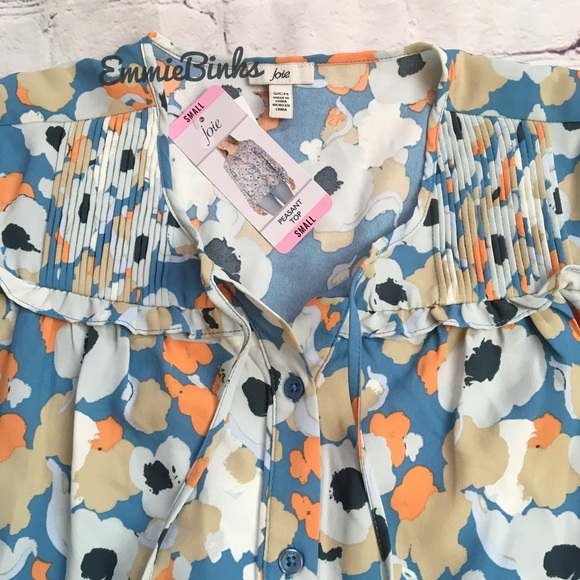 NWT $168 Joie Limited Edition Bohemian Floral Peasant Top - Picture 3 of 16